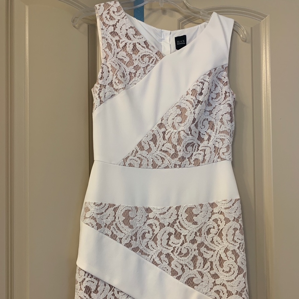 Size 4 Saks off white lace tailored dress